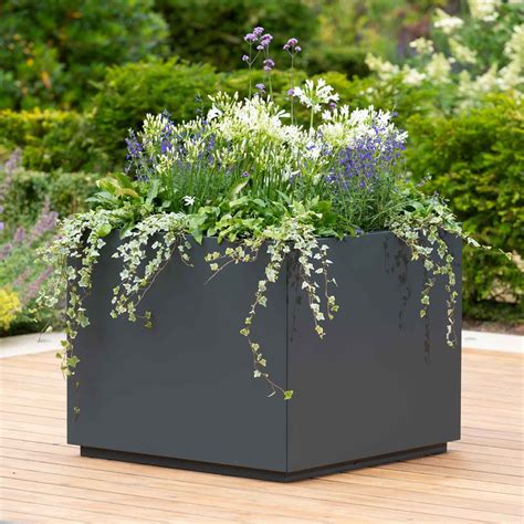 outdoor metal square planter box|lightweight square outdoor planters.